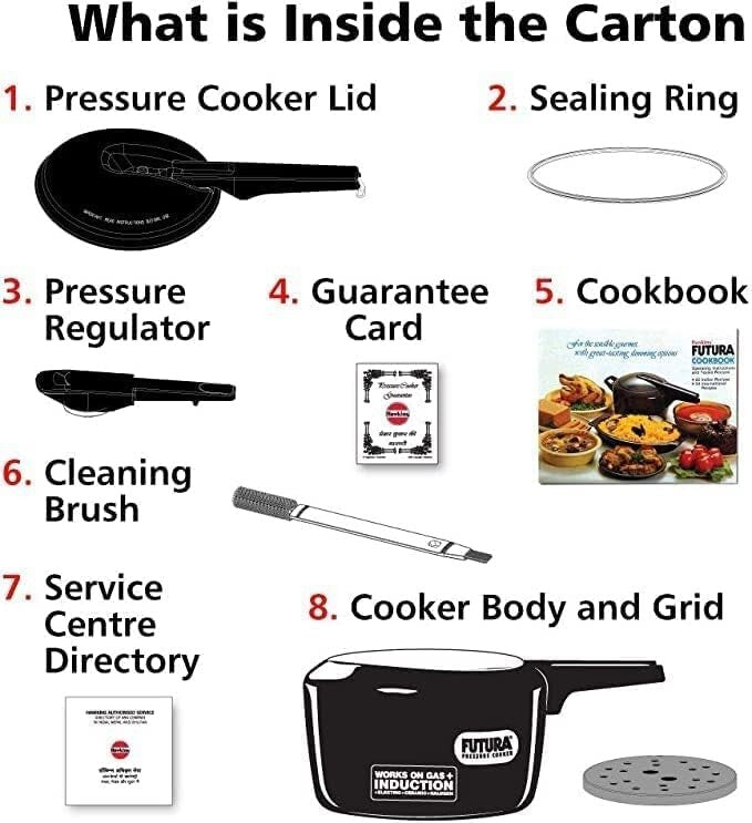 Hawkins Futura Hard Anodised Pressure Cooker, 3 Litre Capacity, Black